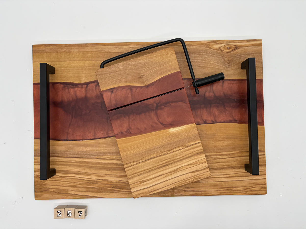 #257 Charcuterie board and matching cheese slicer