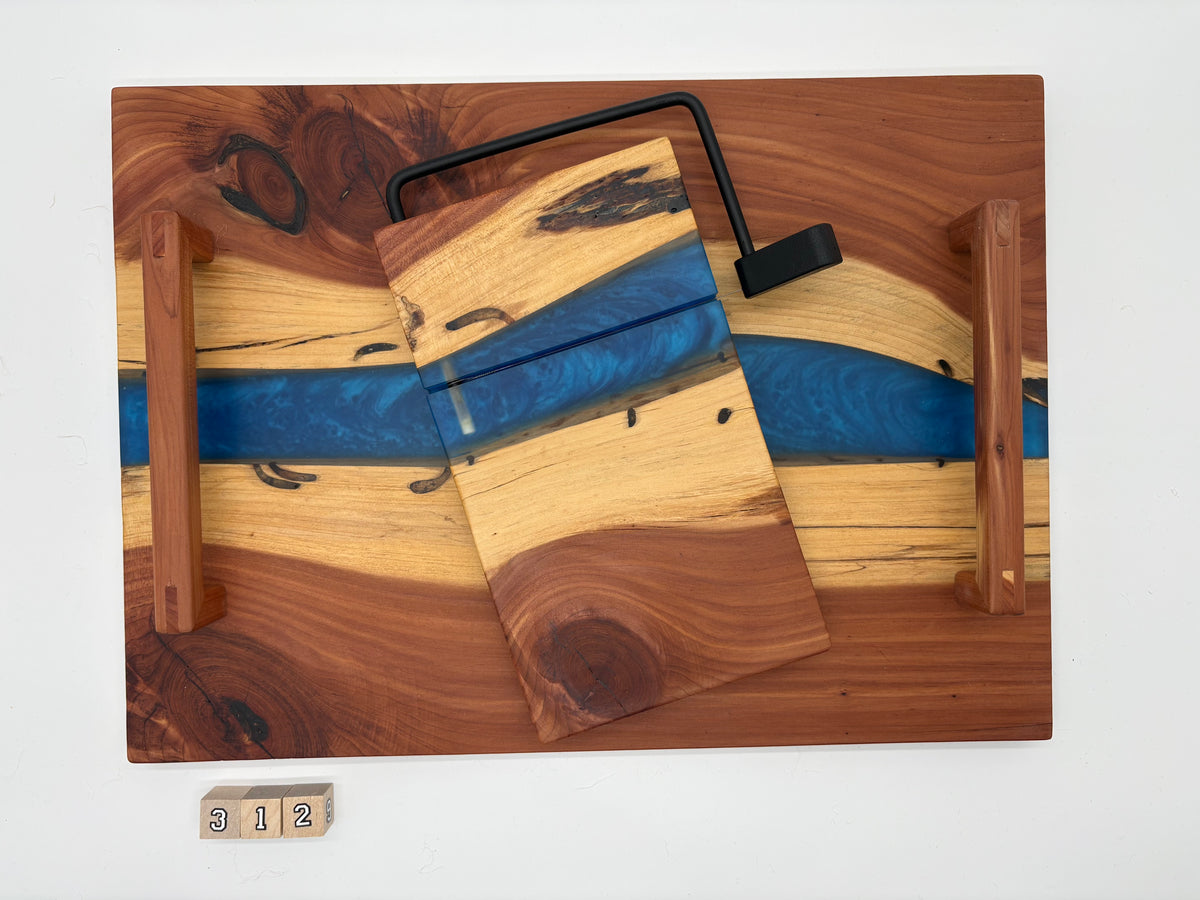 #312 Charcuterie board and matching cheese slicer