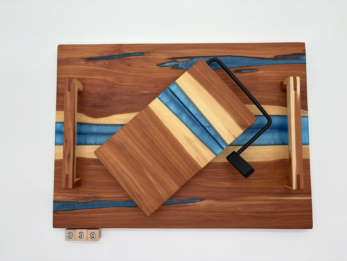 #339 Charcuterie board and matching cheese slicer